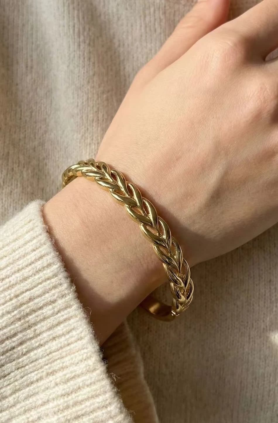Bracelet jonc tressé