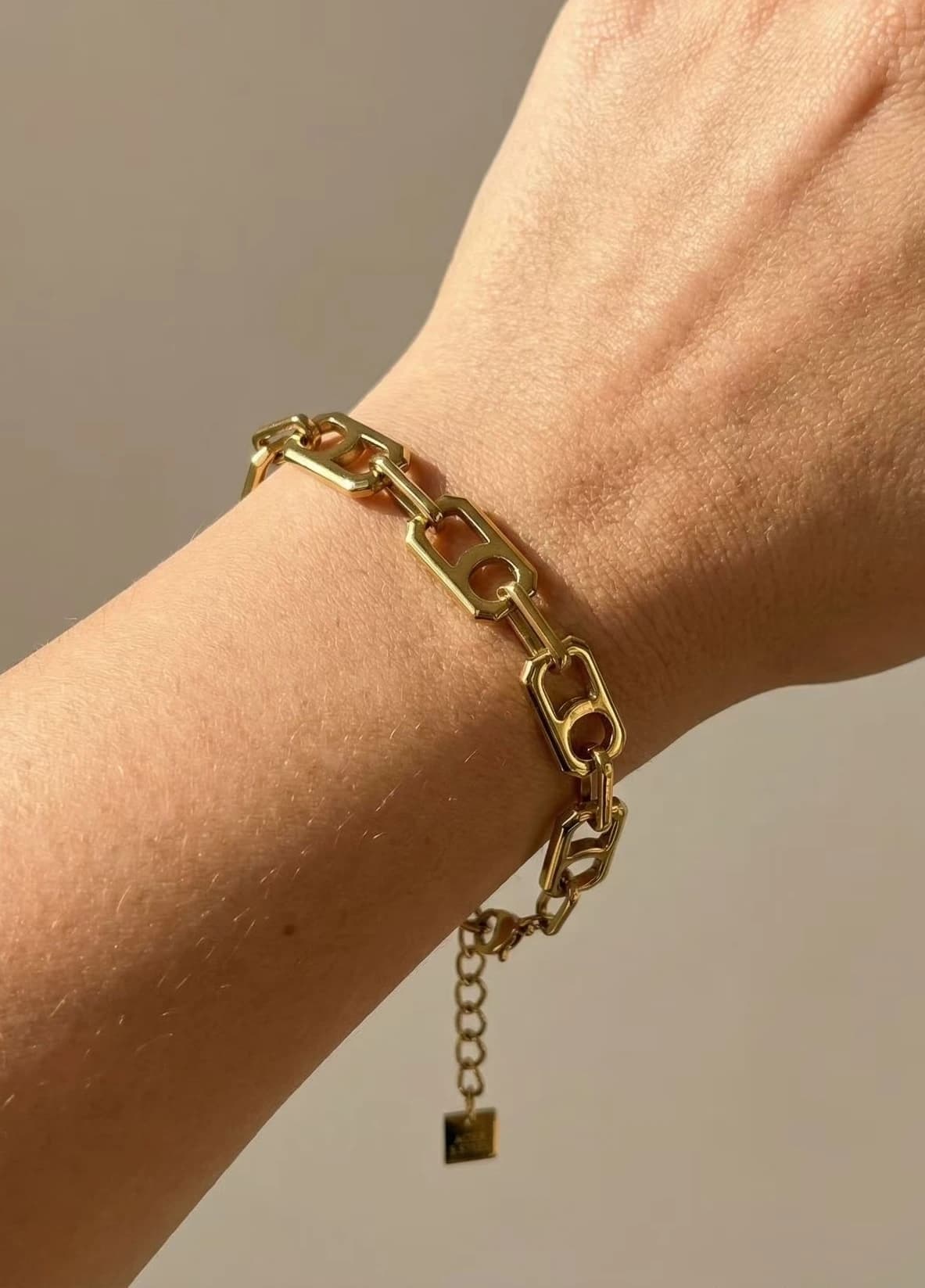 Bracelet chaine rectangle fermeture