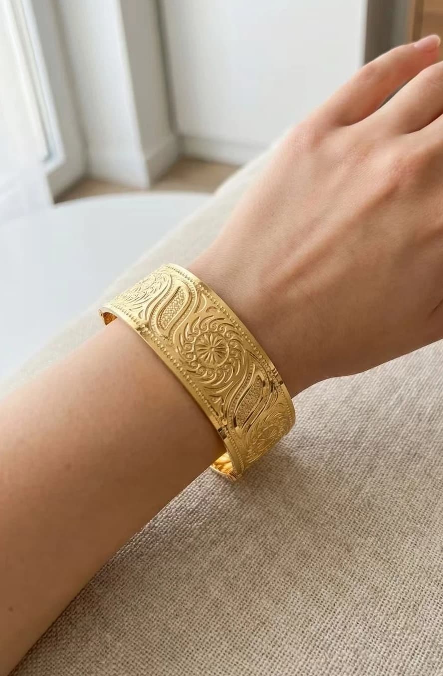 Bracelet jonc soleil grand une face