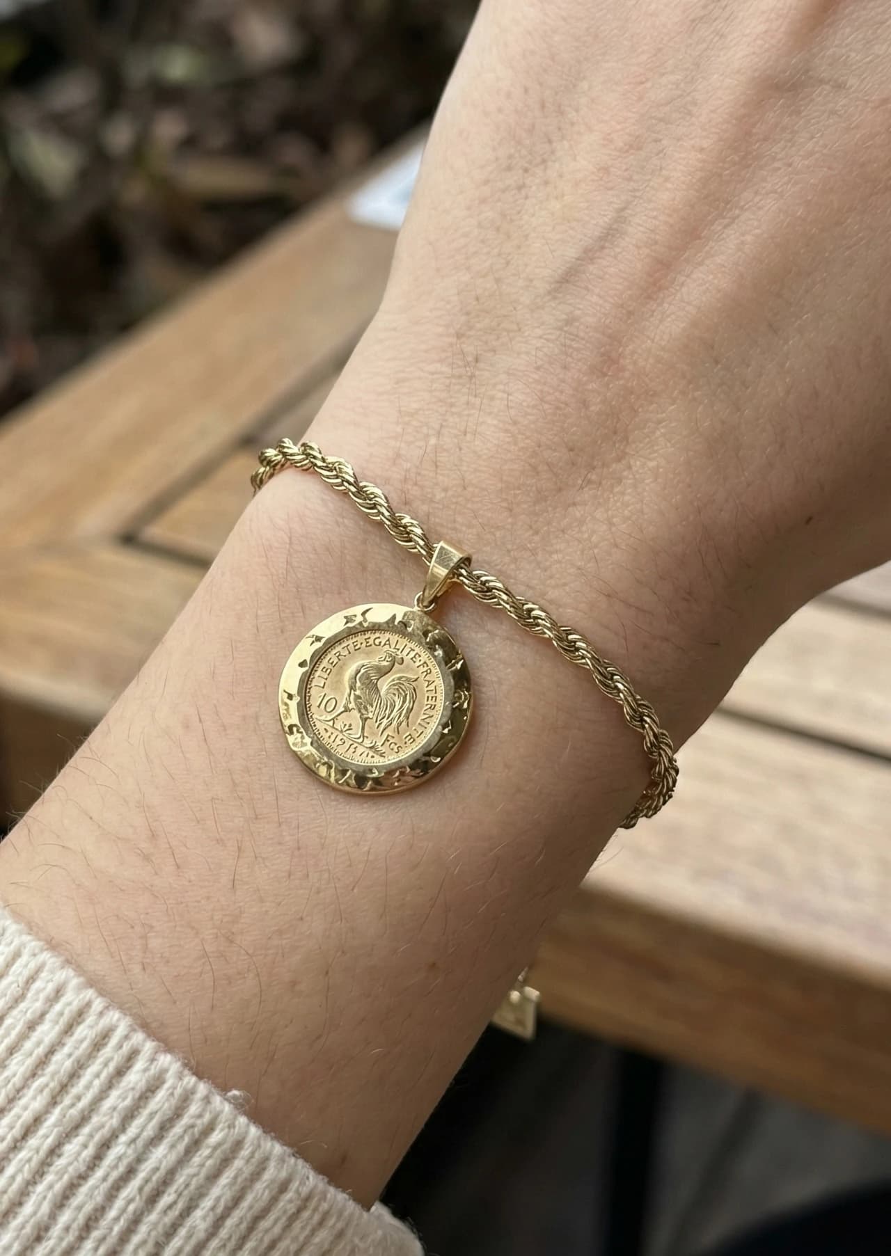 Bracelet rond coq