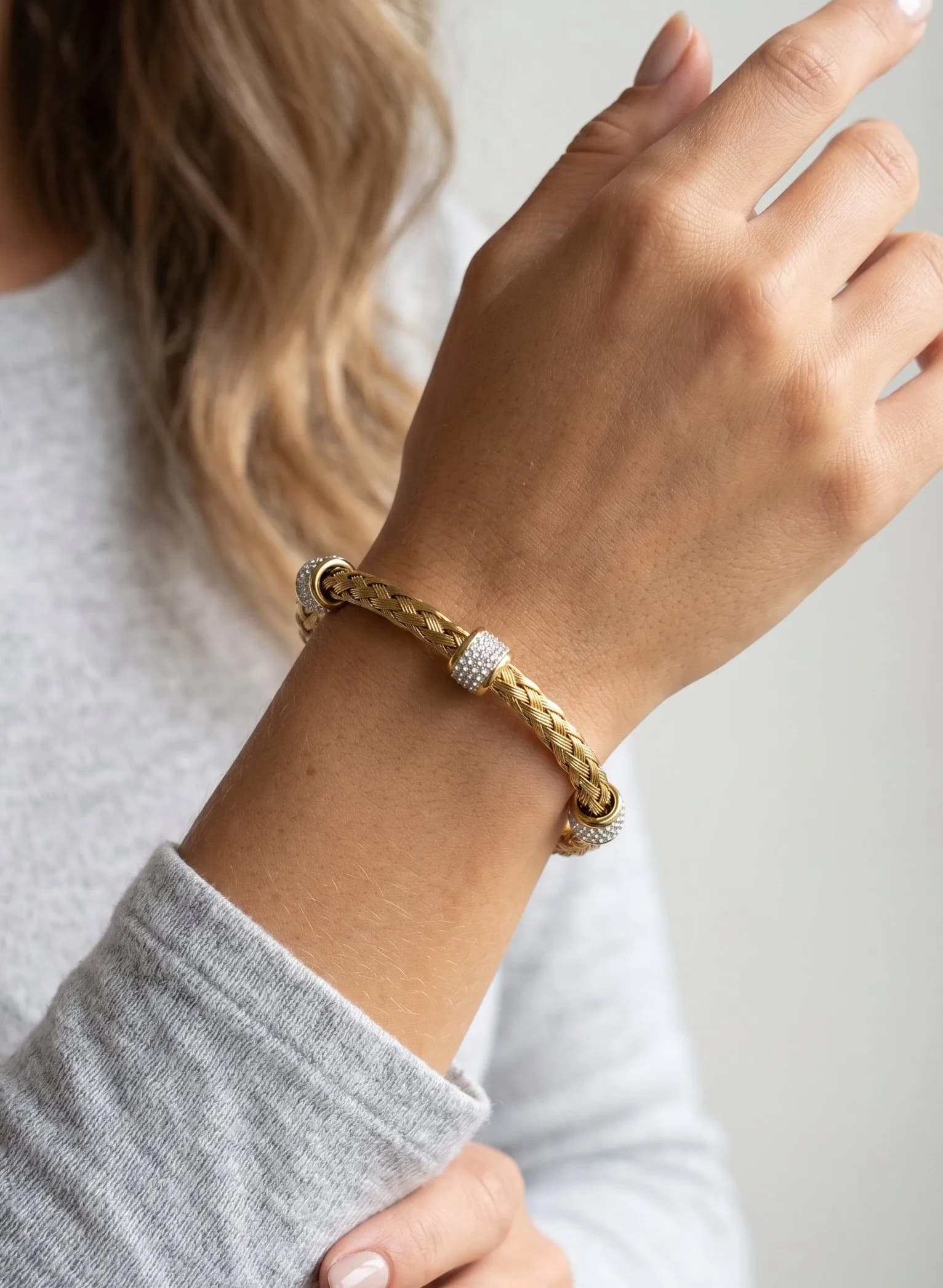 Bracelet jonc ouvert acier inoxydable