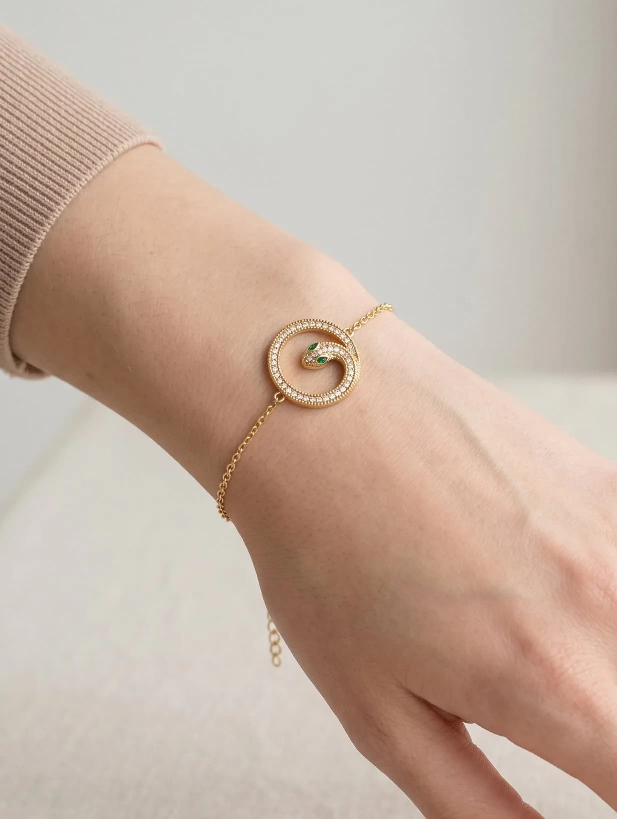Bracelet serpent strass