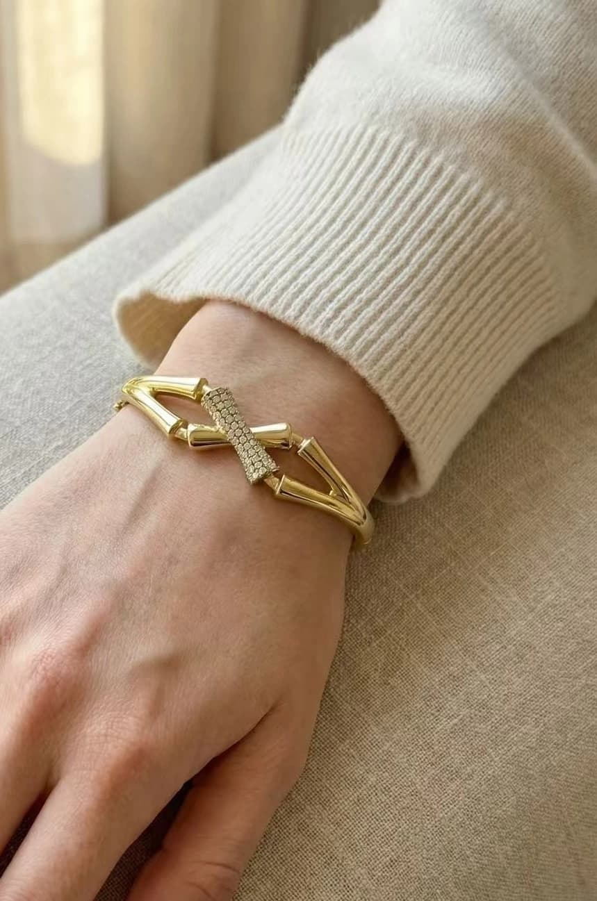 Bracelet jonc croix bambou