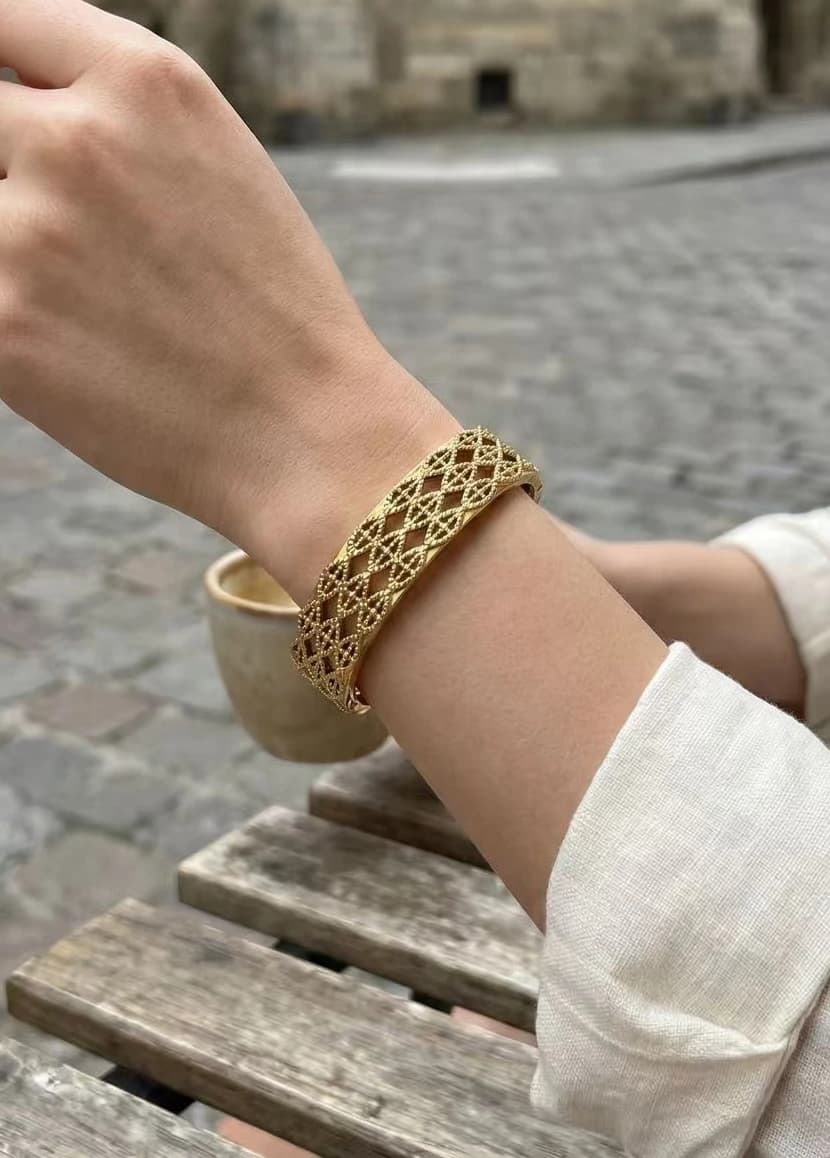 Bracelet jonc losange