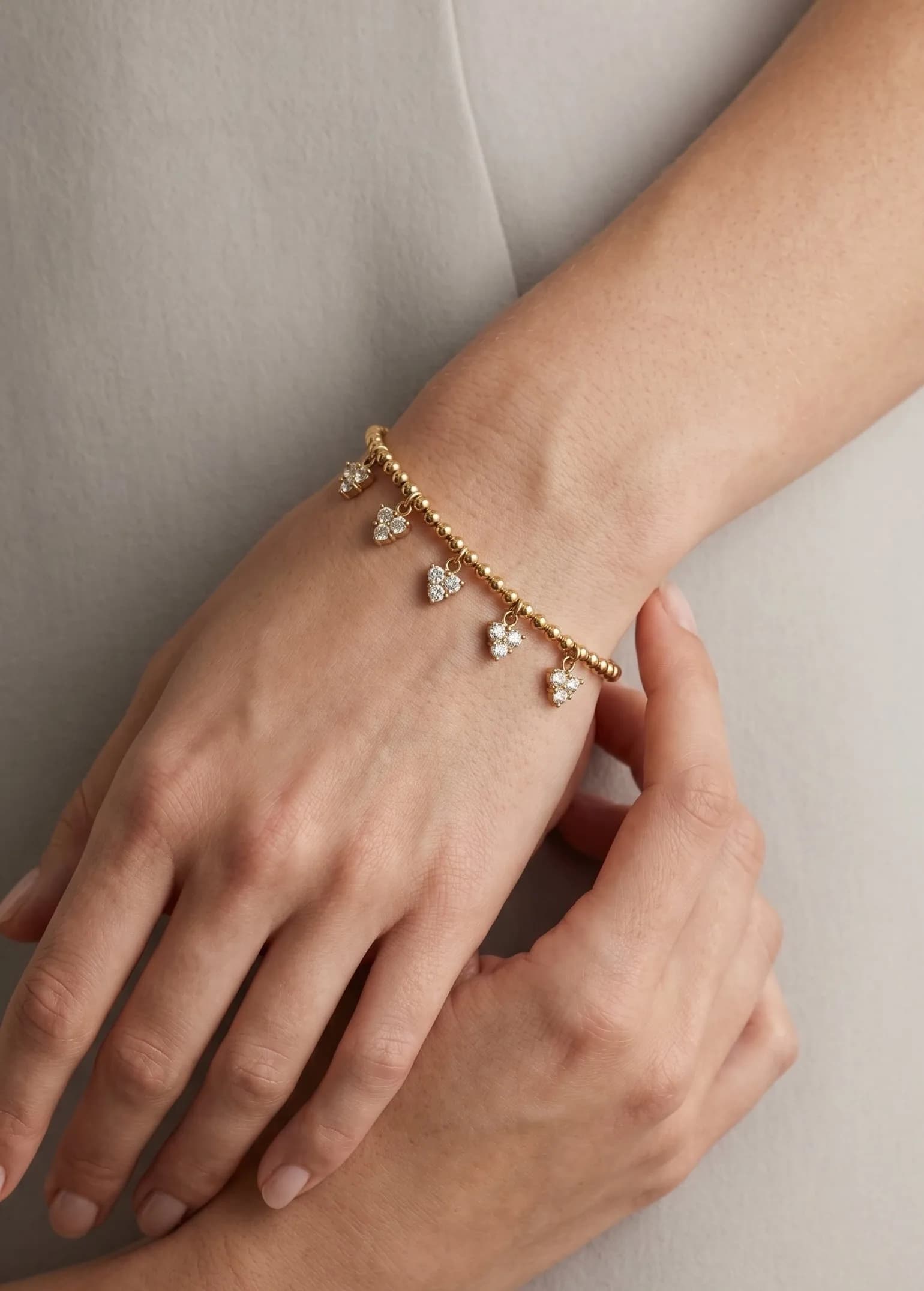 Bracelet fleur strass