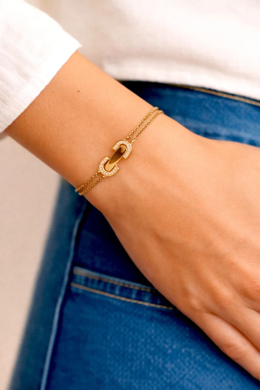 Bracelet ovale strass