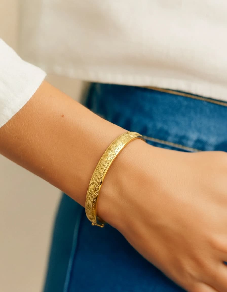 Bracelet jonc fleur