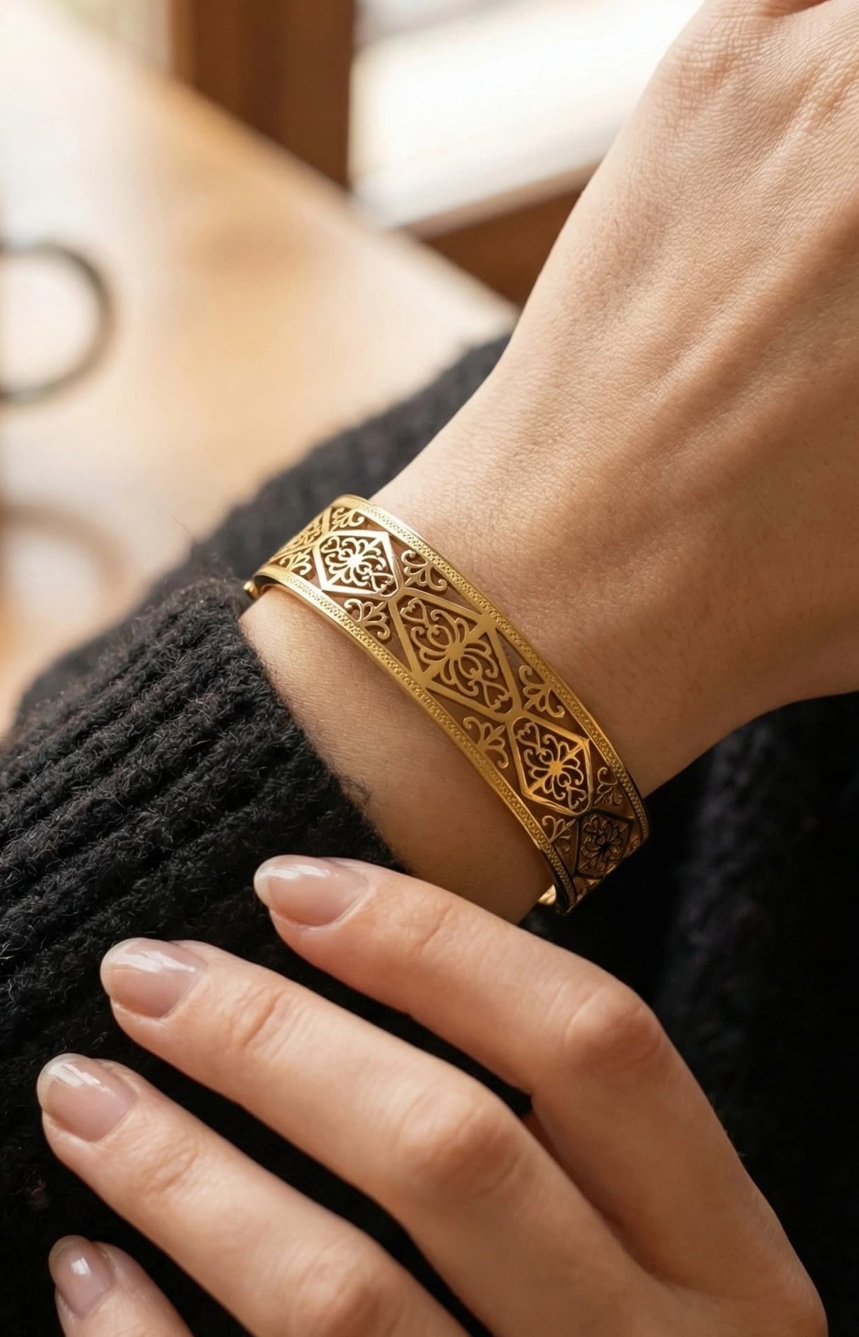 Bracelet jonc losange