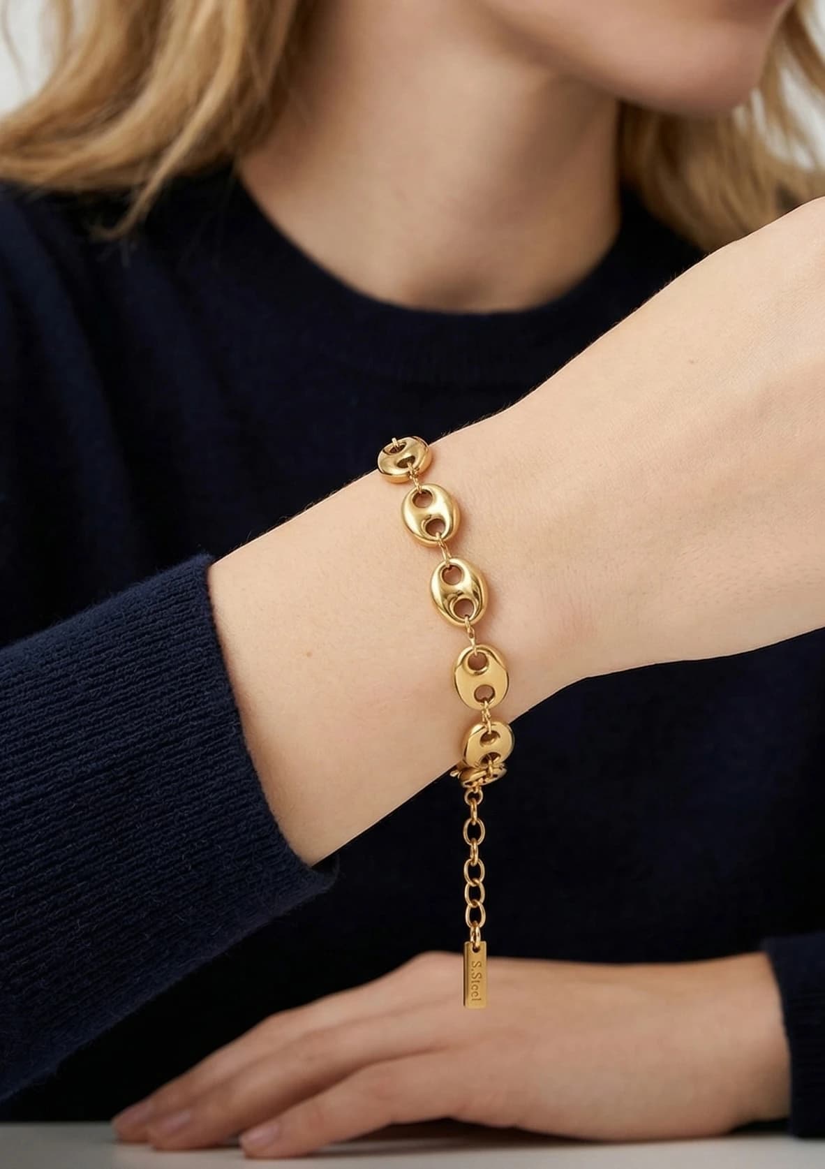 Bracelet chaîne café