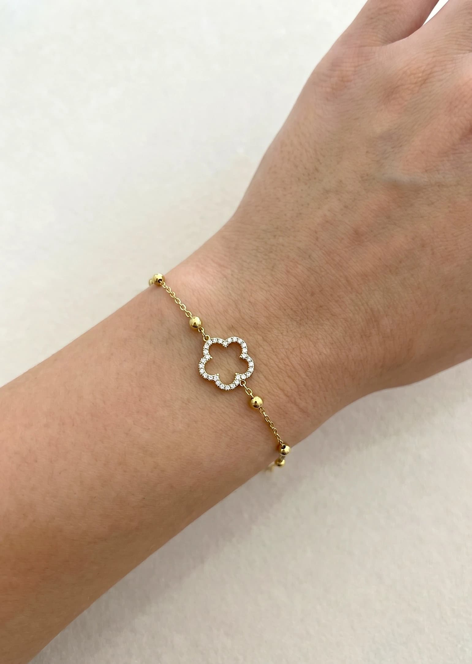 Bracelet fleur strass