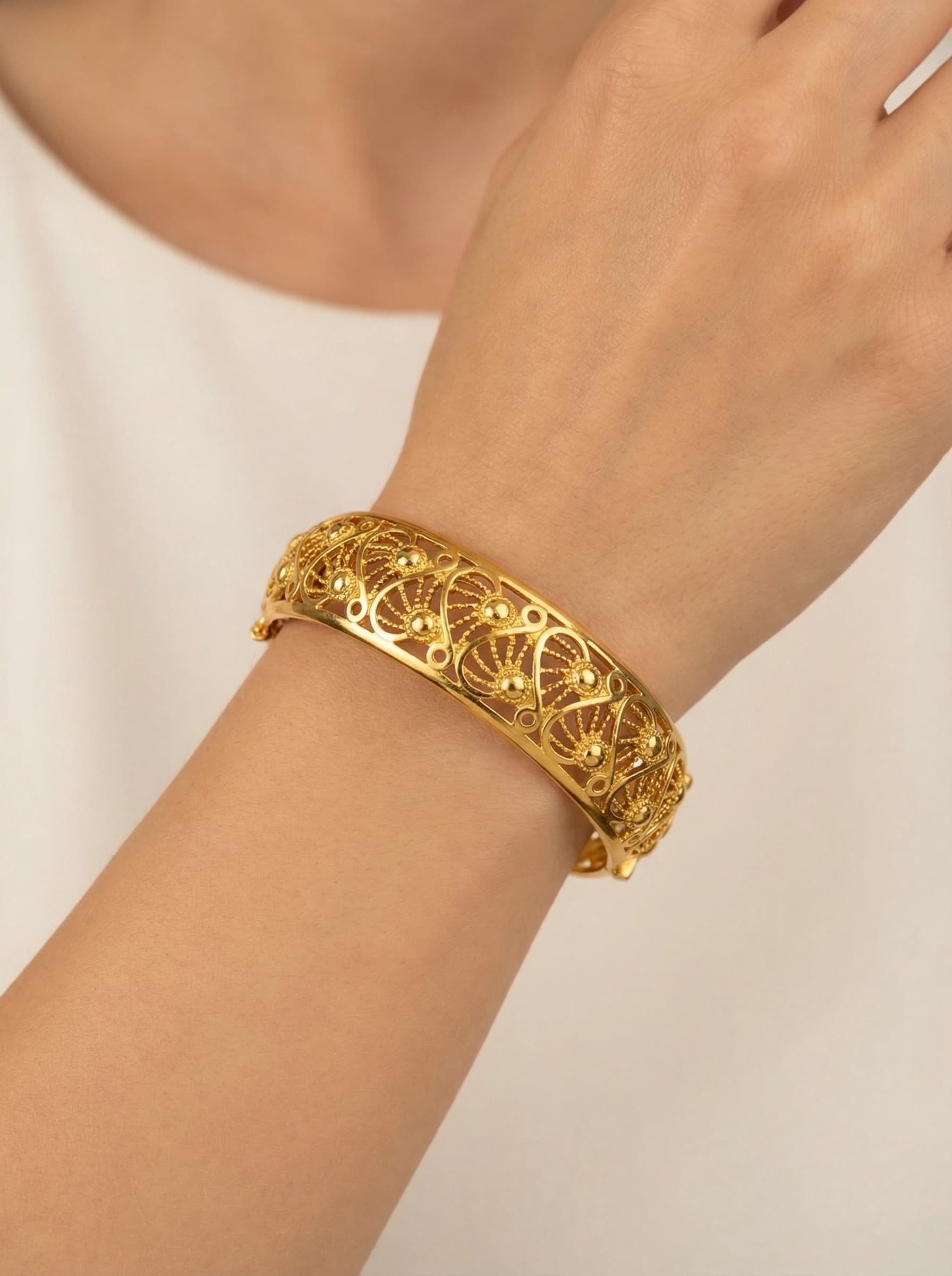 Bracelet jonc oriental coeur