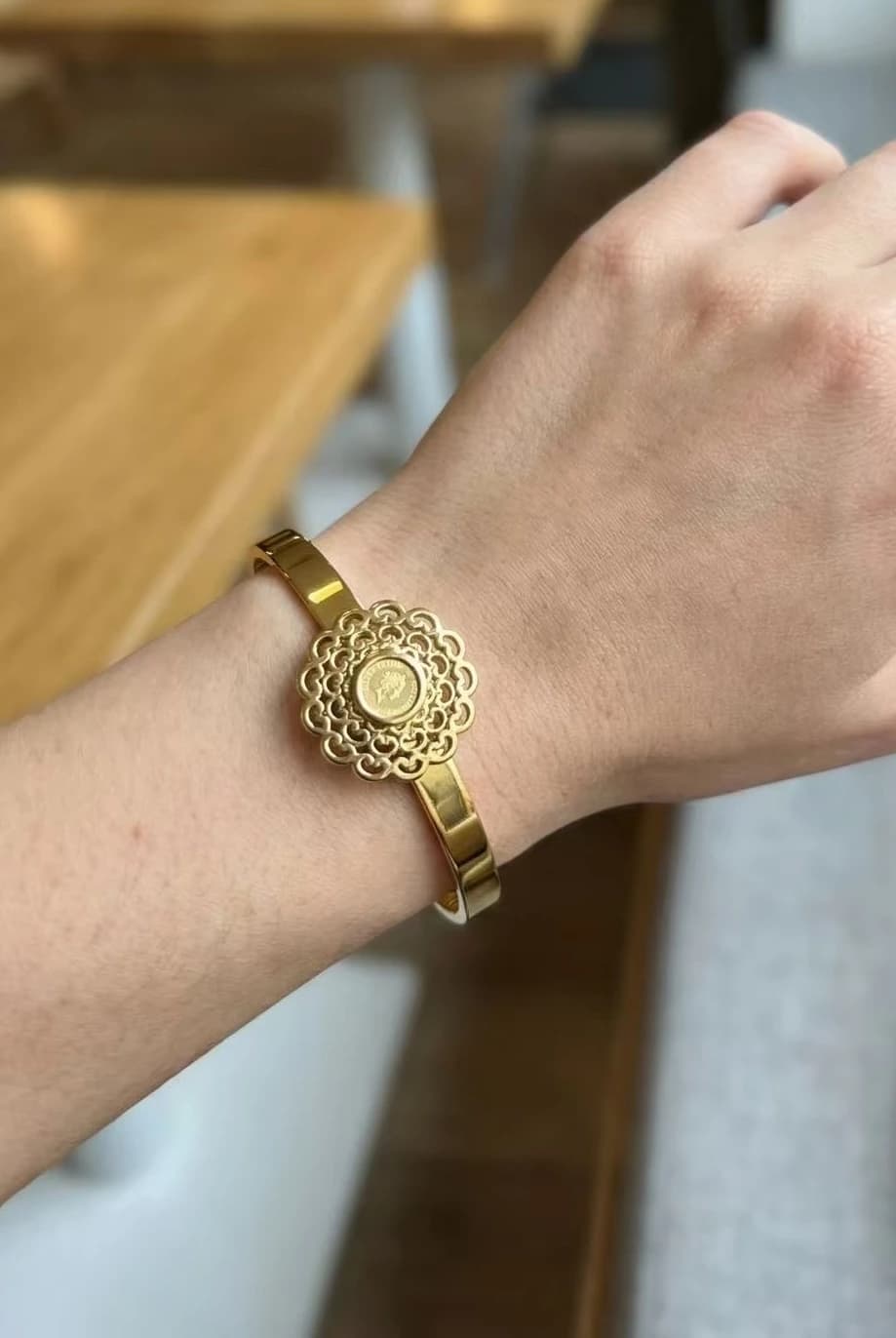 Bracelet jonc Elizabeth fleur