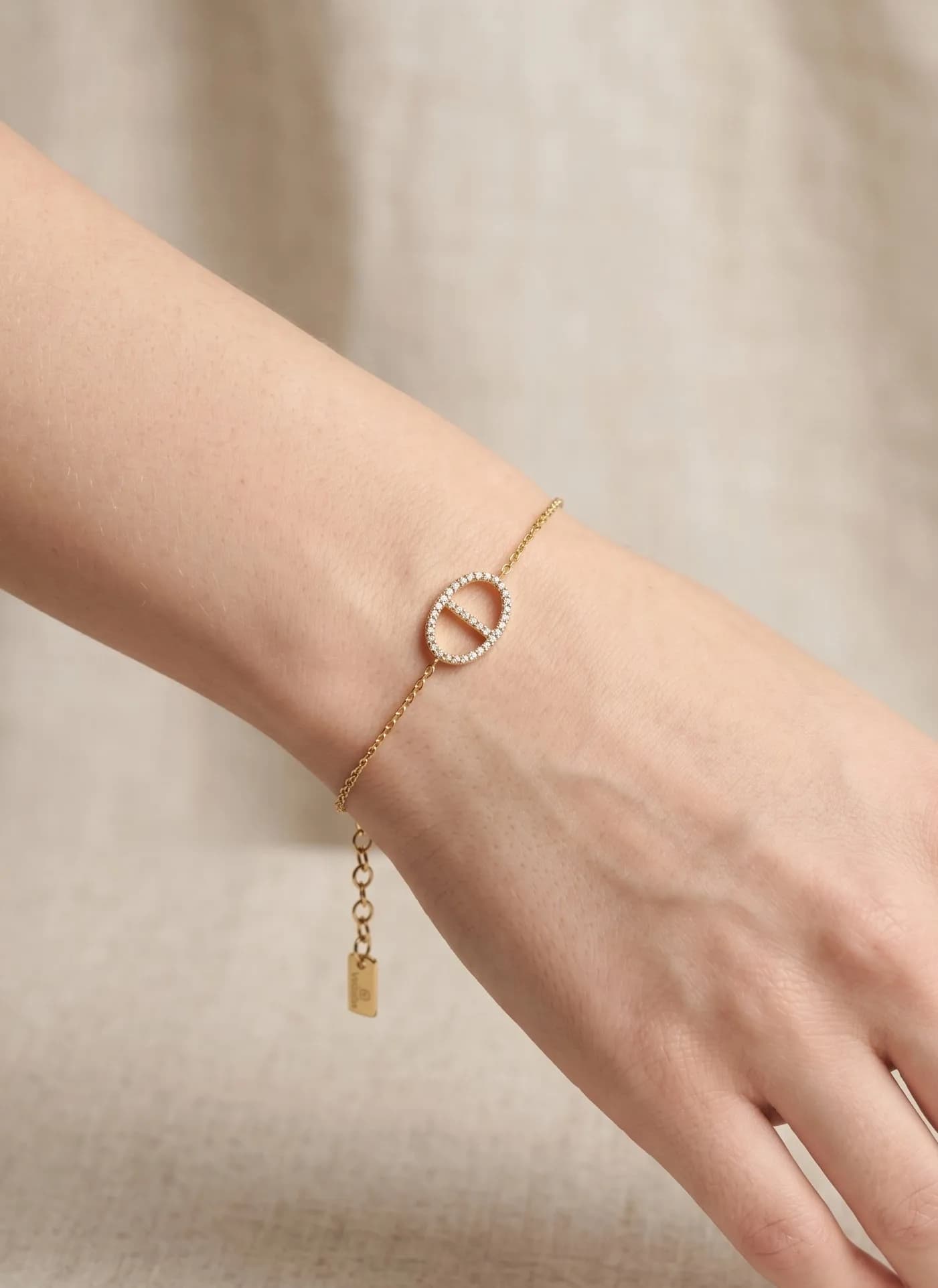 Bracelet ovale strass