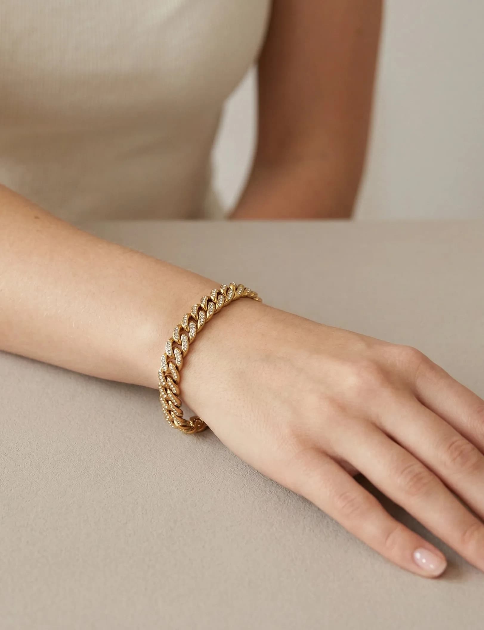 Bracelet chaine strass