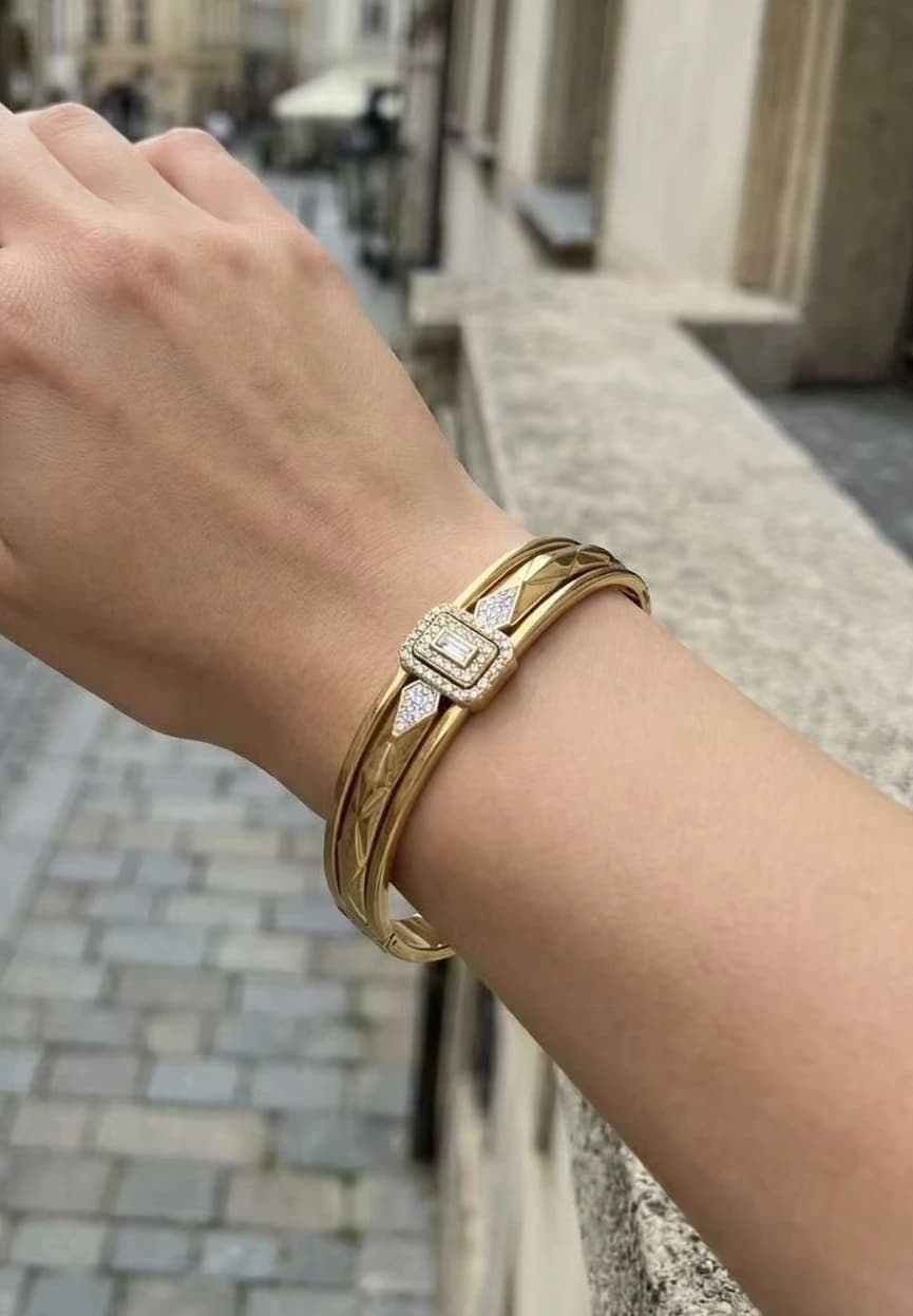 Bracelet jonc rectangle