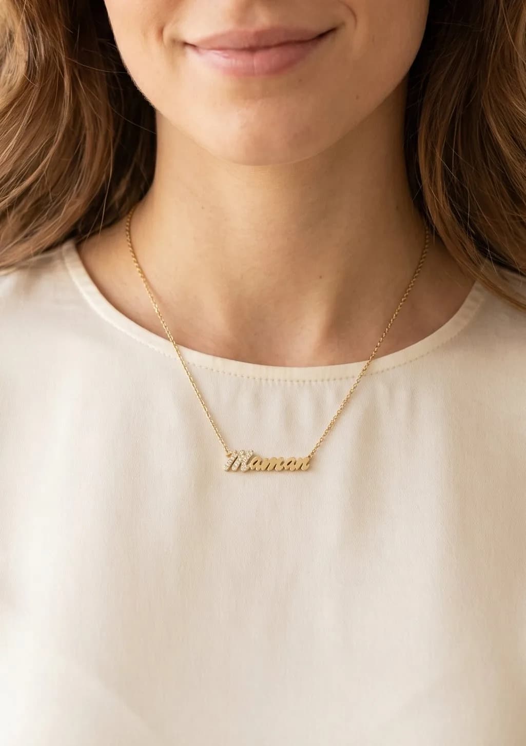 Collier maman strass