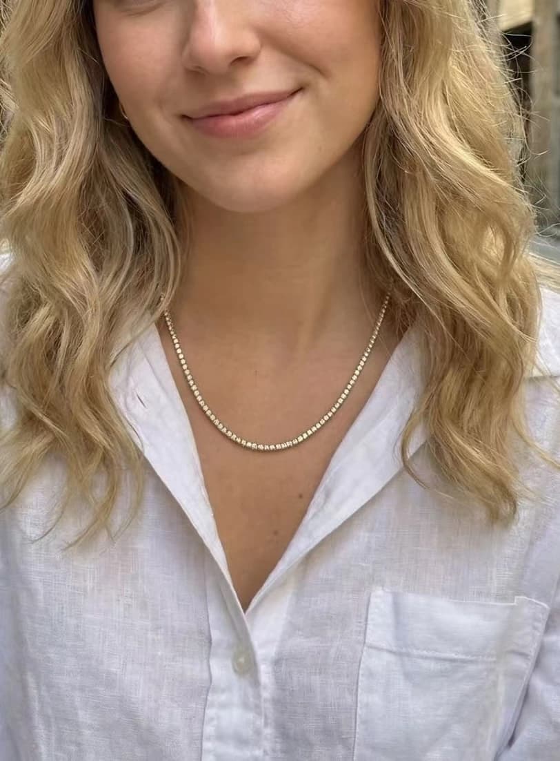 Collier doré strass