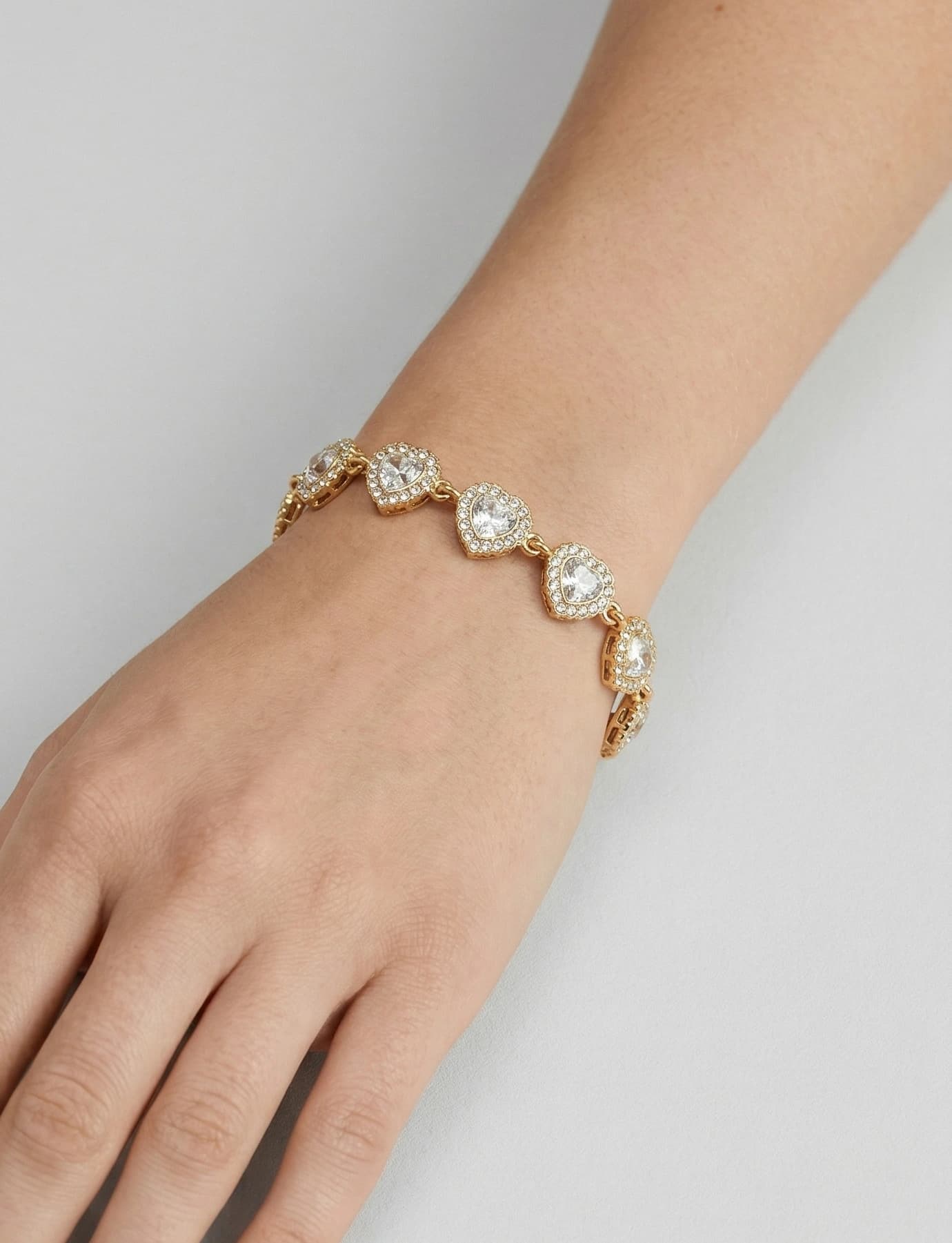 Bracelet chaine coeur strass