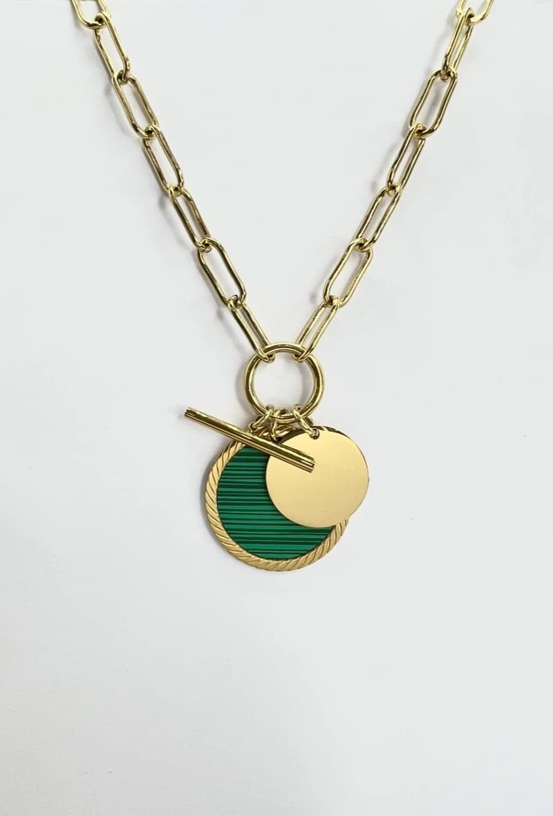 Collier rond 3 pendentifs breloques