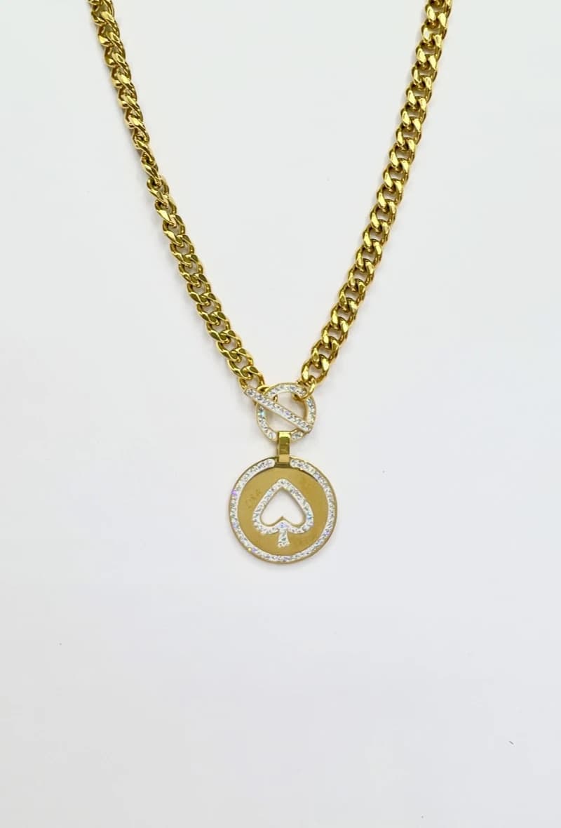 Collier rond motif pique