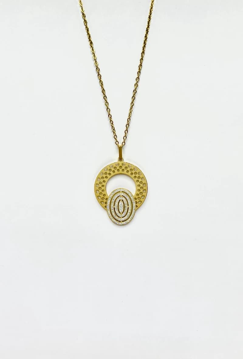 Collier rond cercle ovale