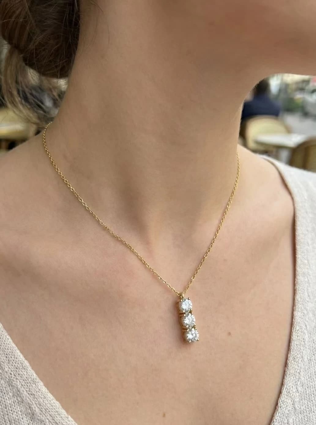 Collier 3 strass