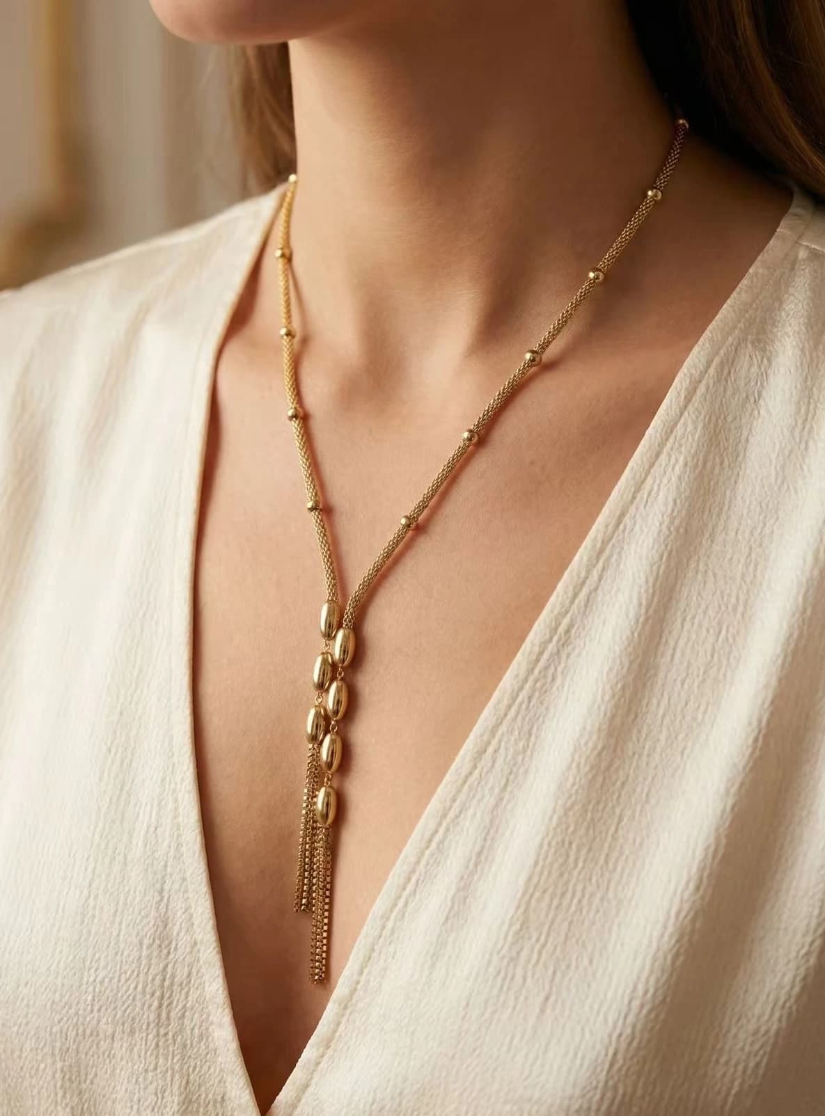 Collier perle ovale