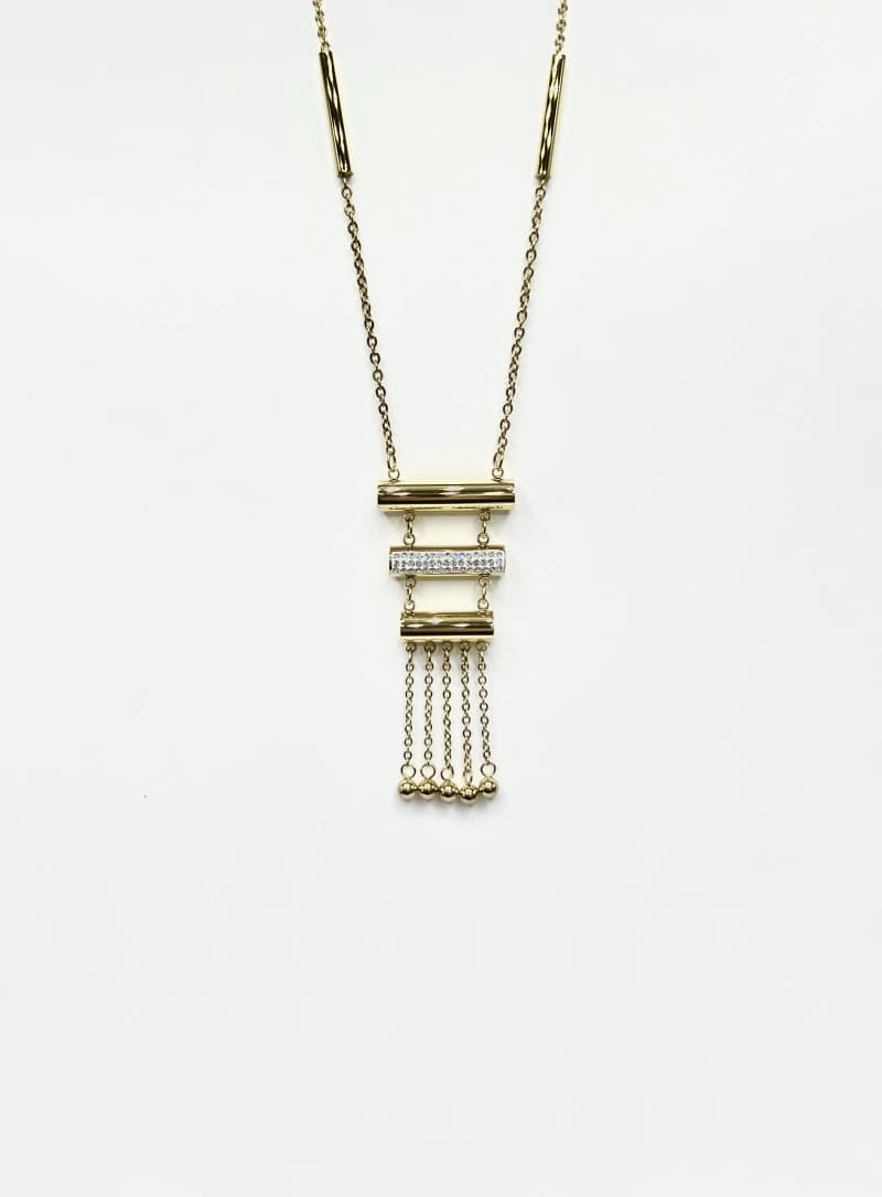 Collier barre strass
