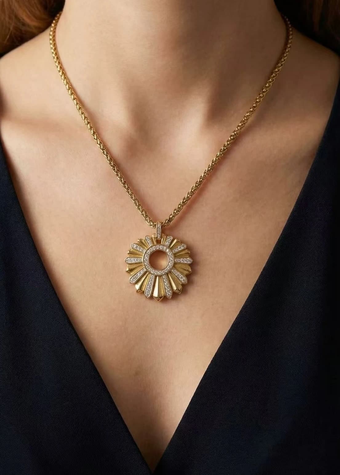Collier cercle fleur