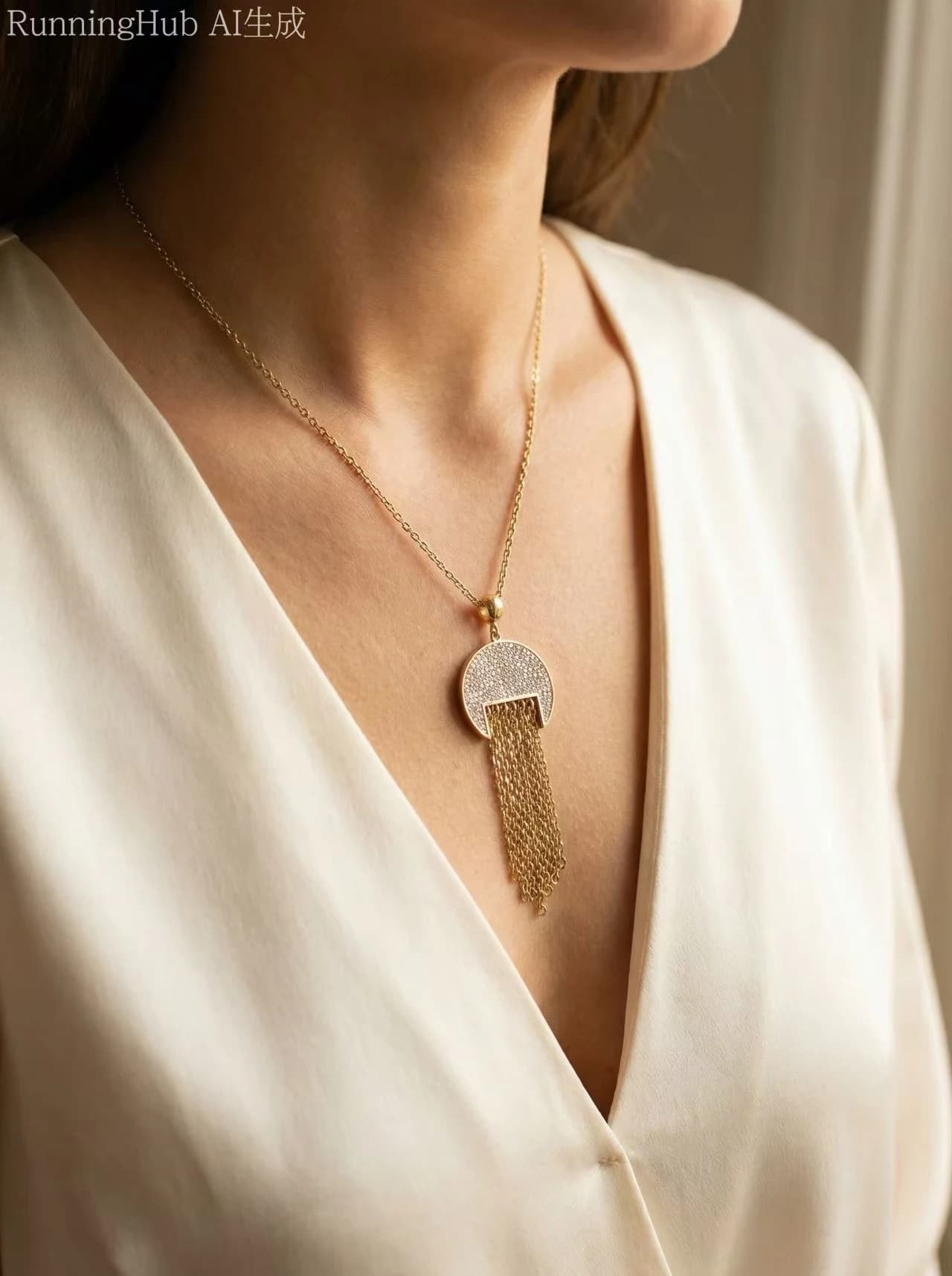 Collier rond frange