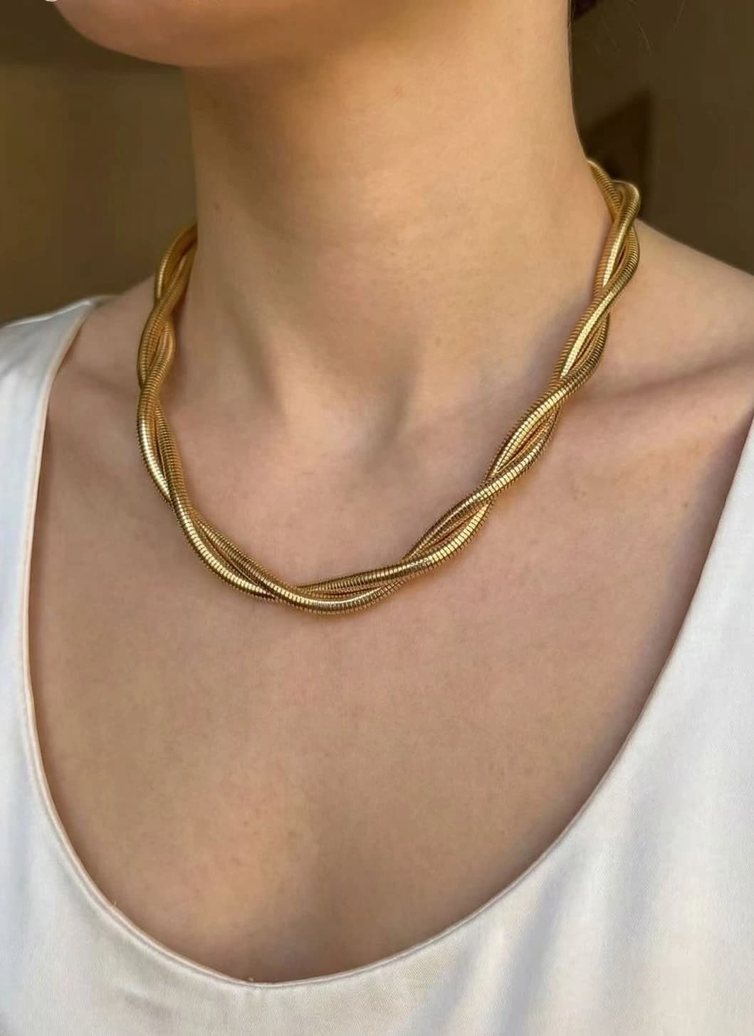 Collier chaine tressée