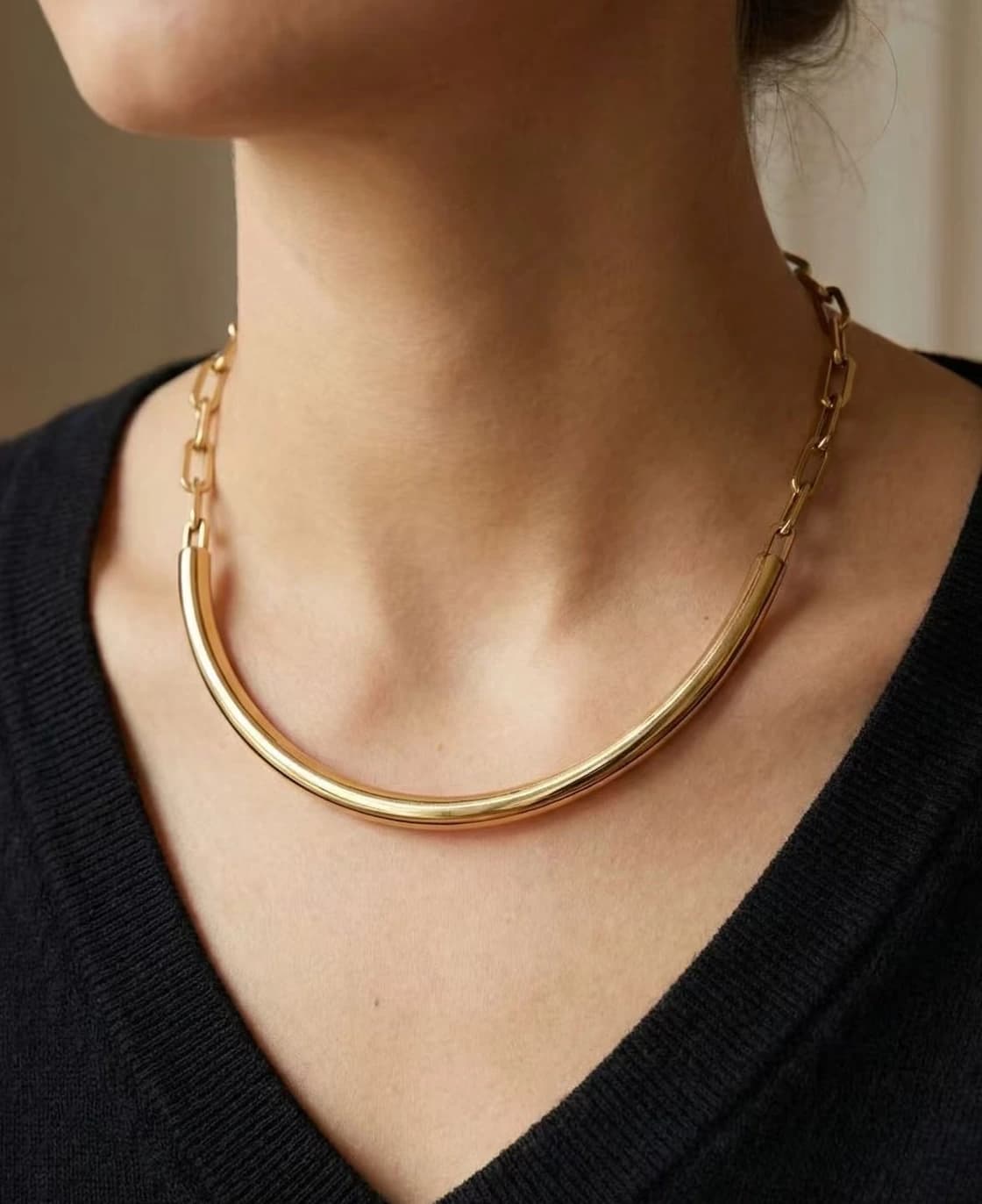Collier chaine tube