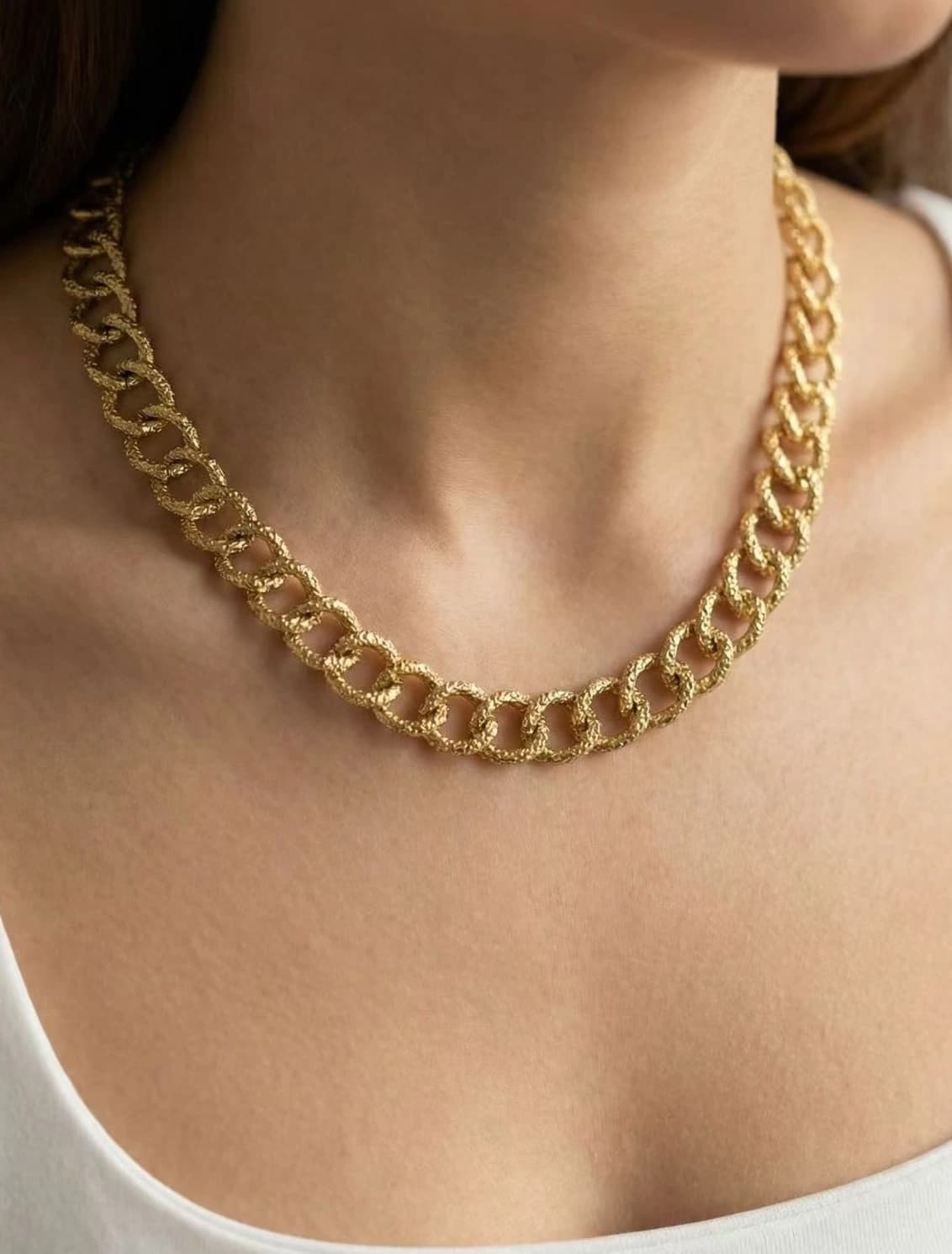 Collier chaine lien plate
