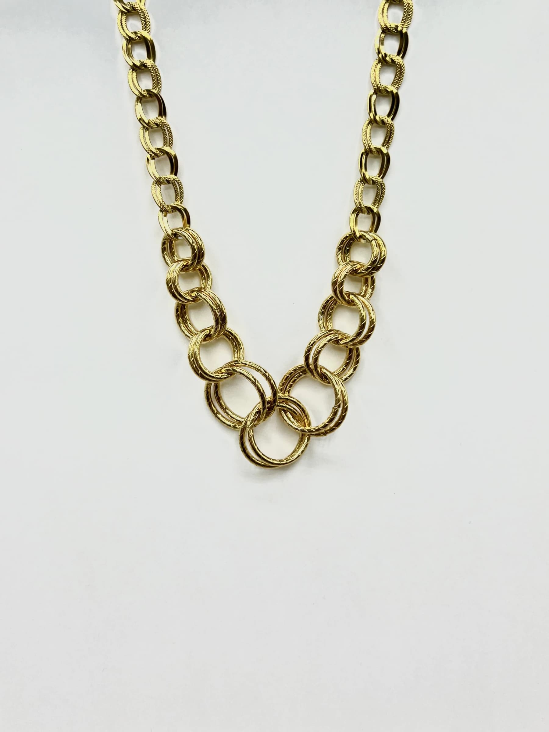 Collier chaine double forme cercle