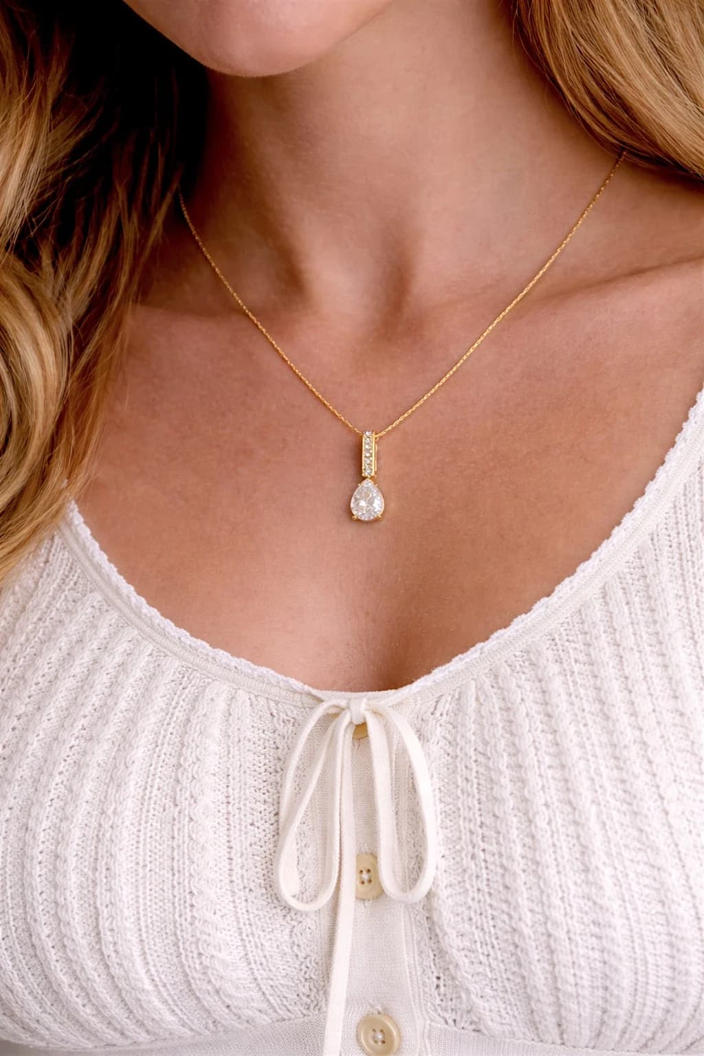 Collier goutte strass