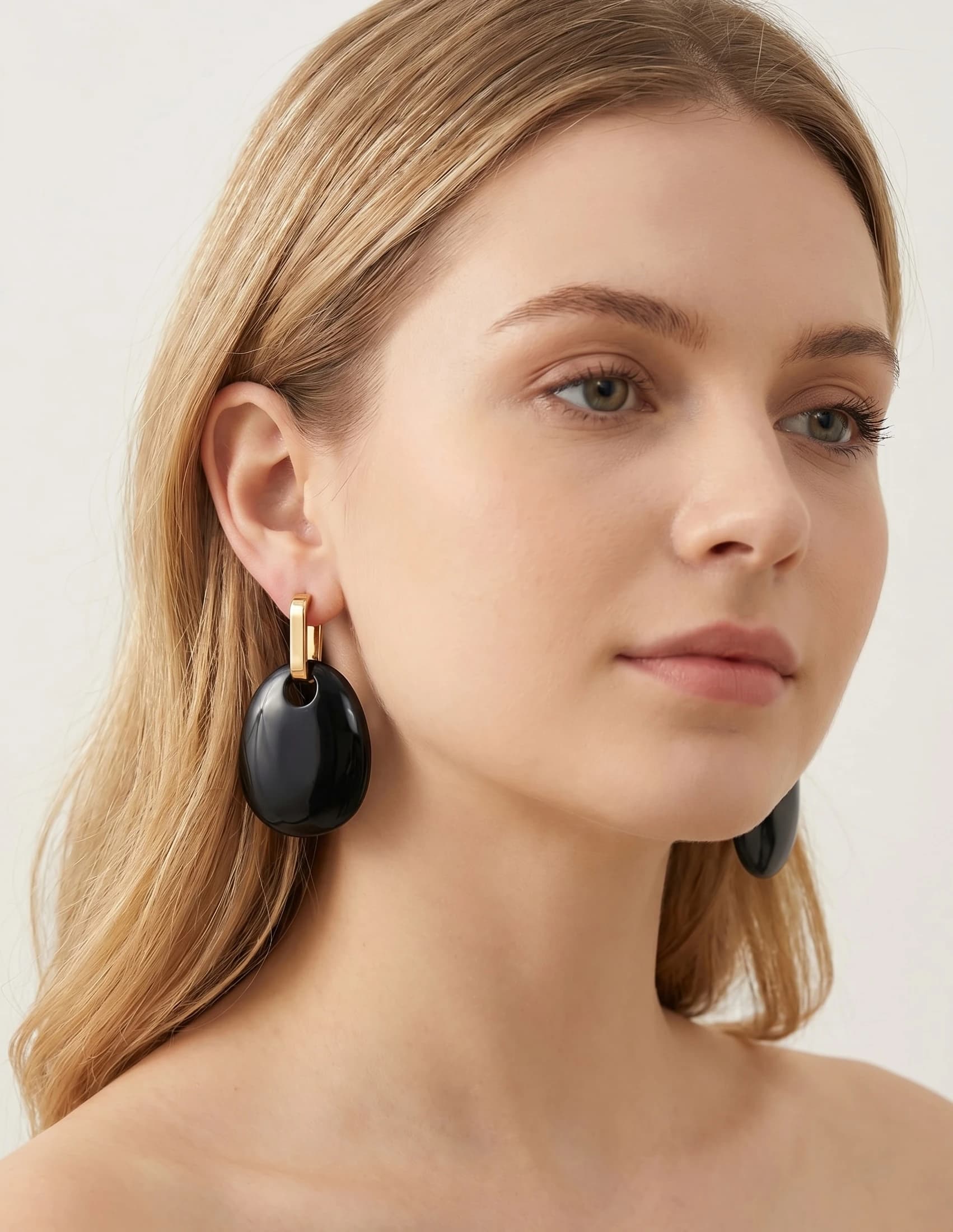 Boucles d'oreilles ovale coloré