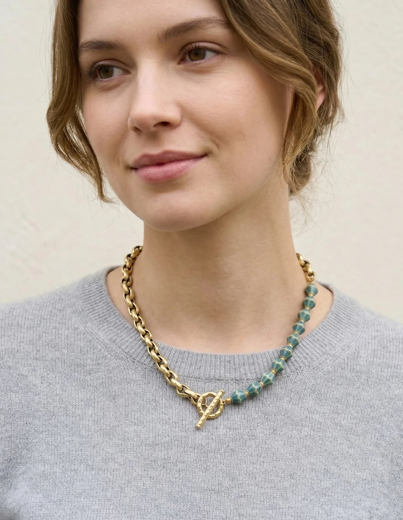 Collier chaine doré coloré