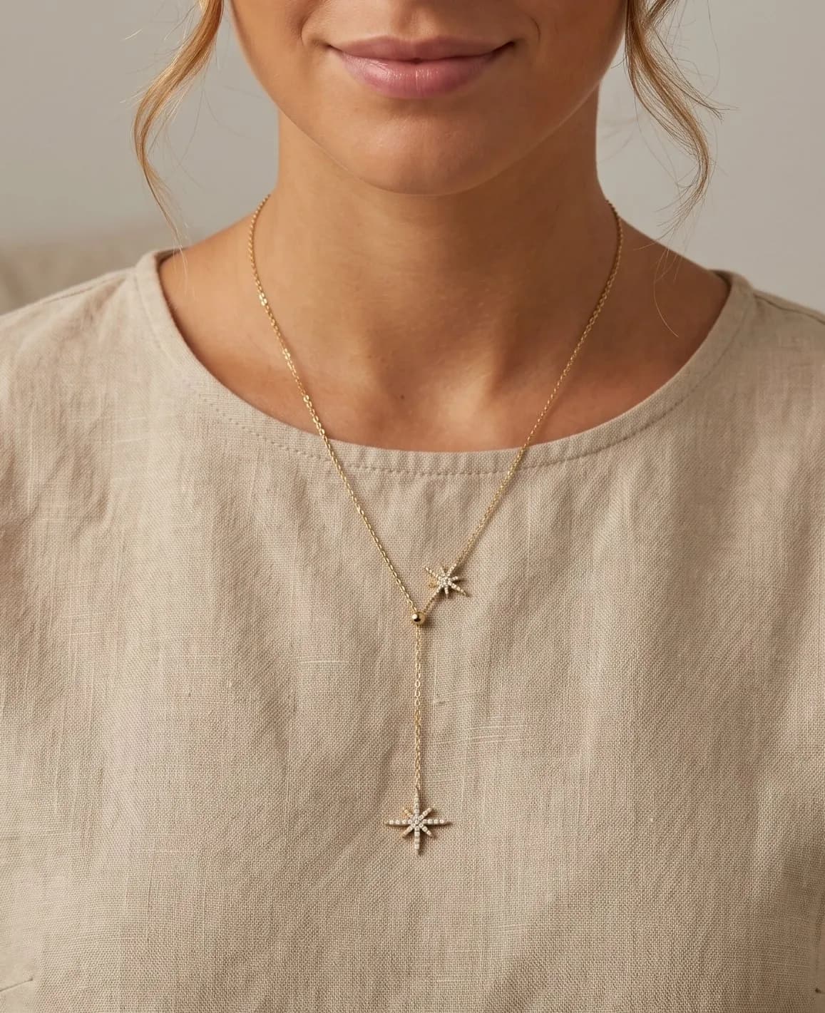 Collier Y étoile strass