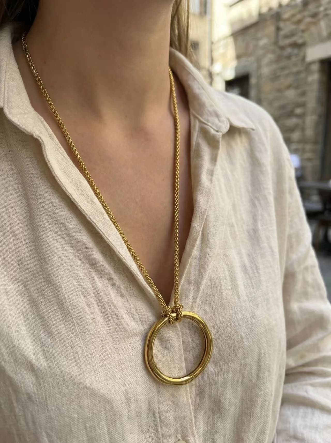 Collier long cercle
