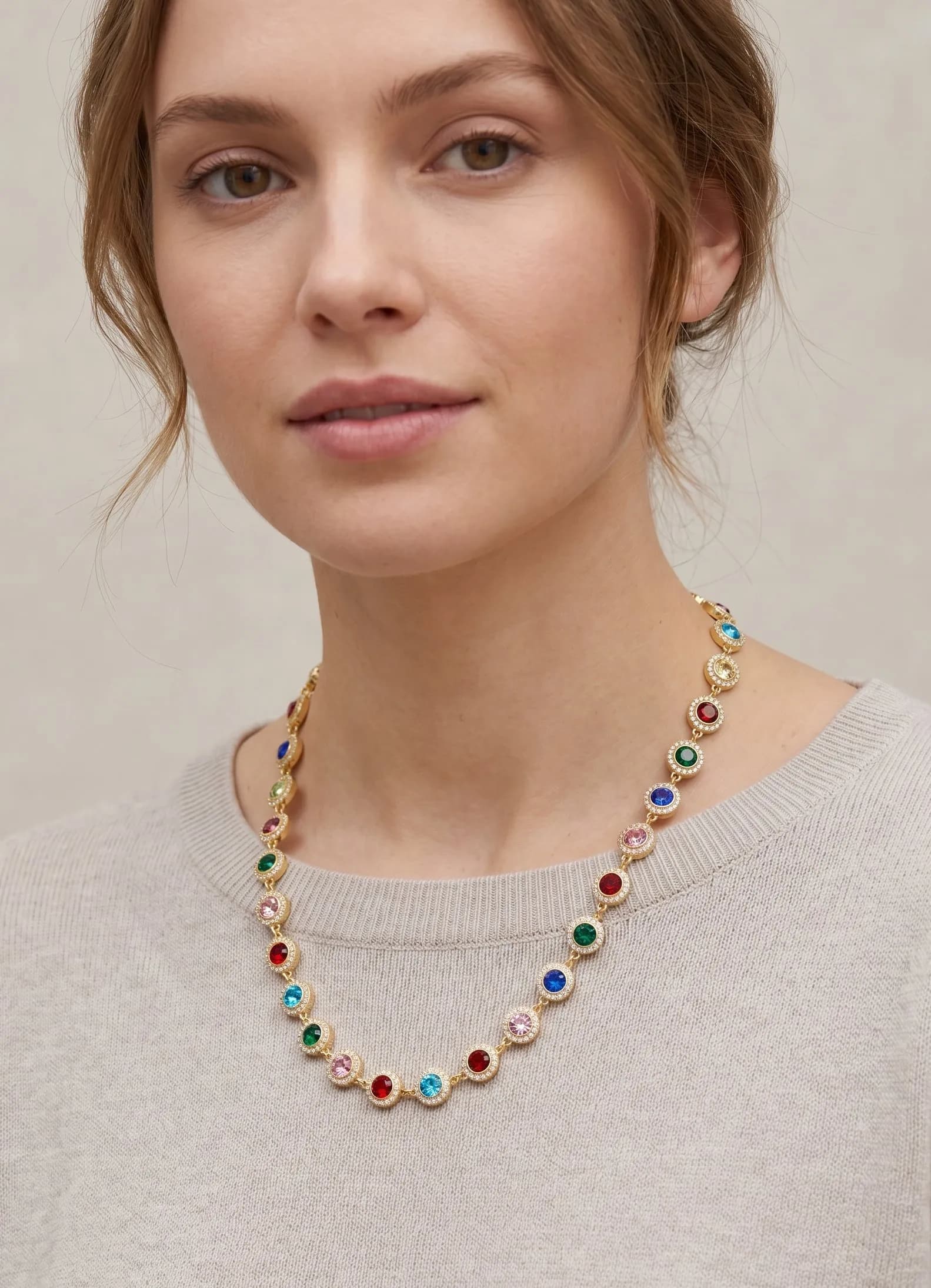 Collier rond strass