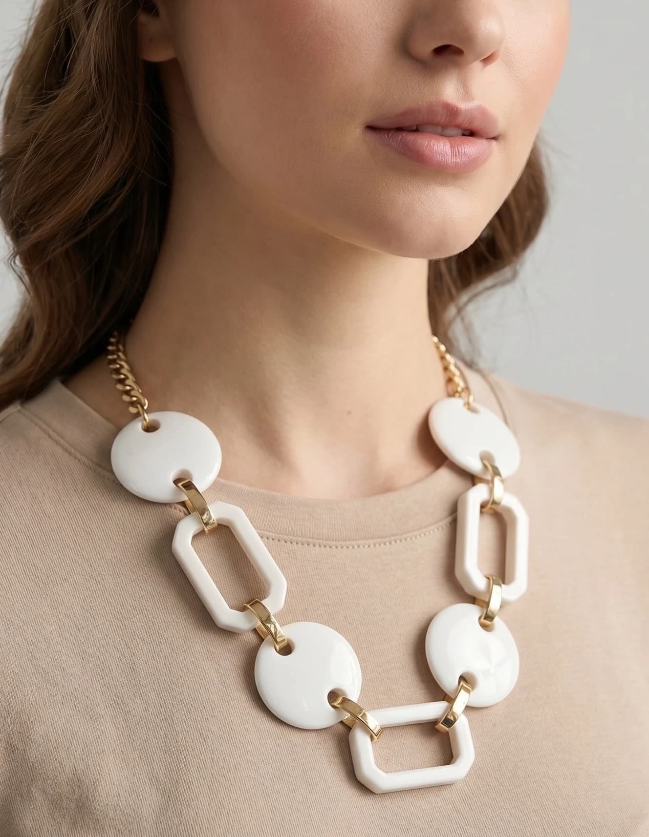 Collier rond rectangle coloré