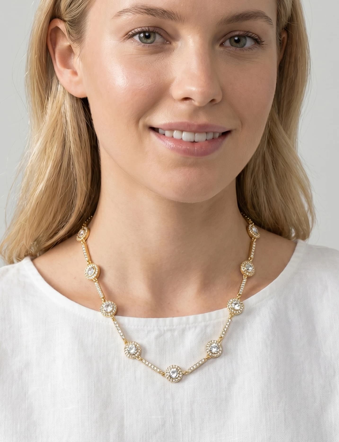 Collier rectangle strass