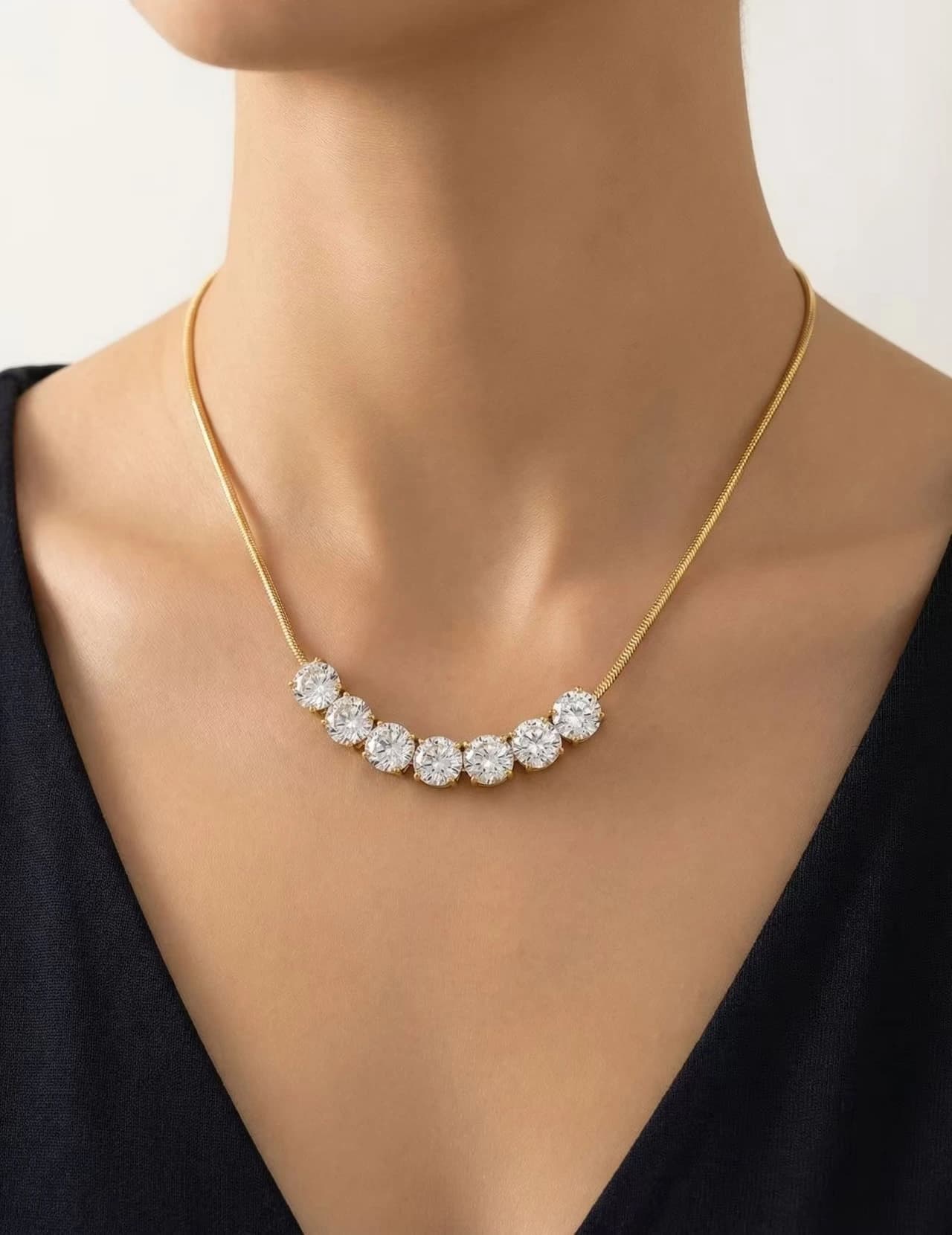 Collier rond strass