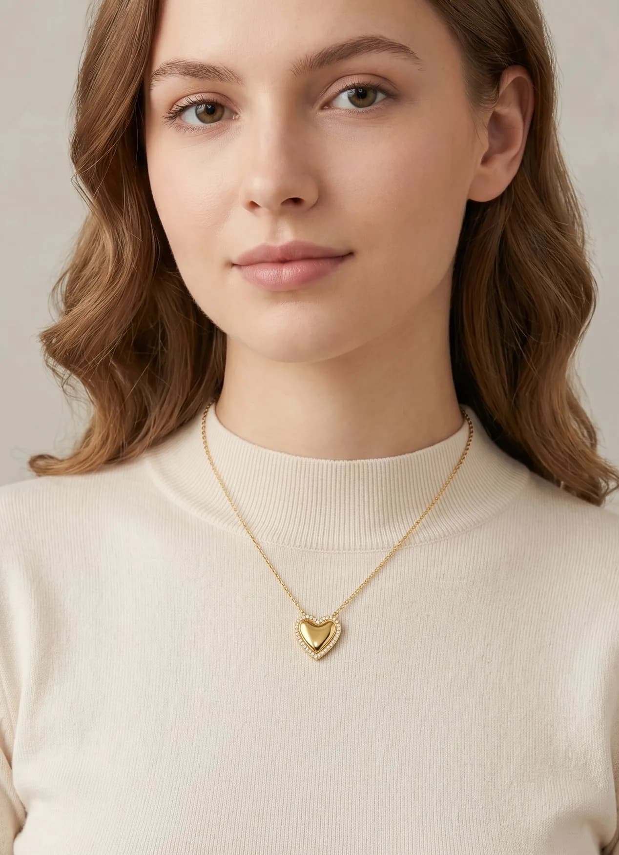 Collier motif coeur avec strass