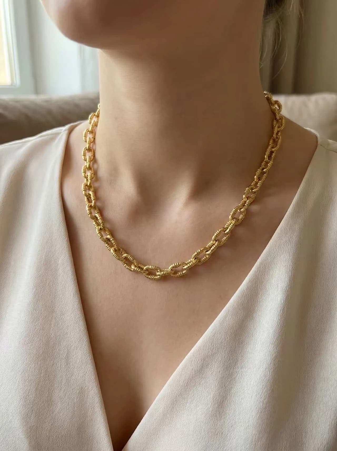 Collier chaine ovale