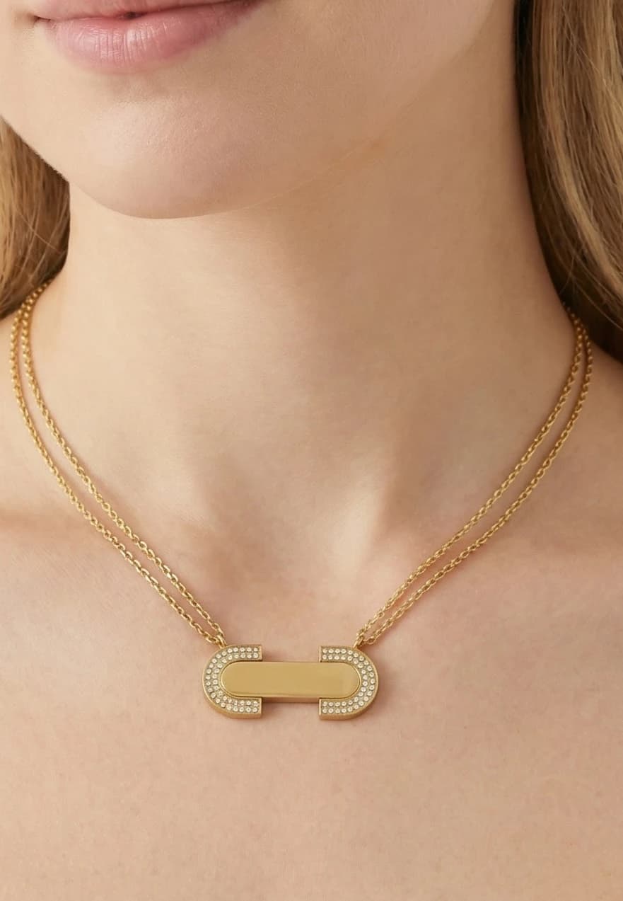 Collier ovale strass grand