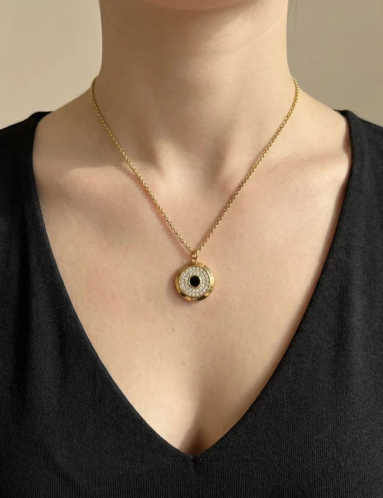 Collier rond monaco strass